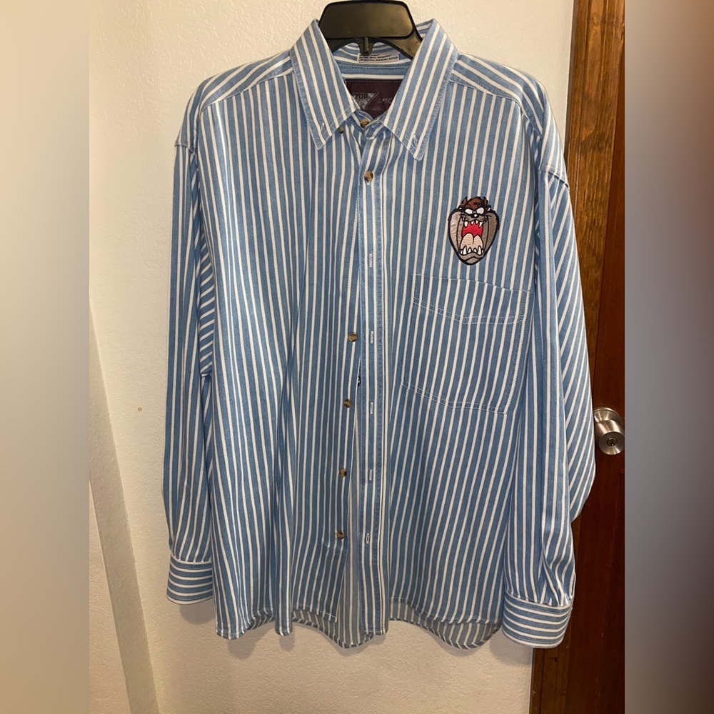 1992 Looney Tunes Golfing Taz Embroidered Shirt